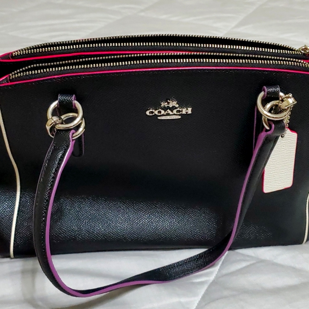 Coach purse black pink